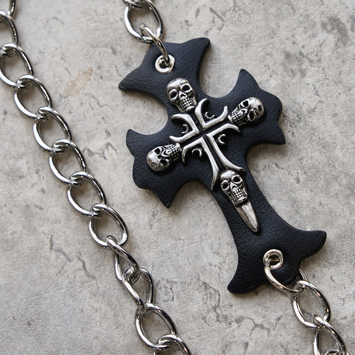 Christianartworkshop Lange/Kurze Geldbörse mit Kreuz- und Totenkopfmotiv: Stille Erinnerung an den Glauben - image 7