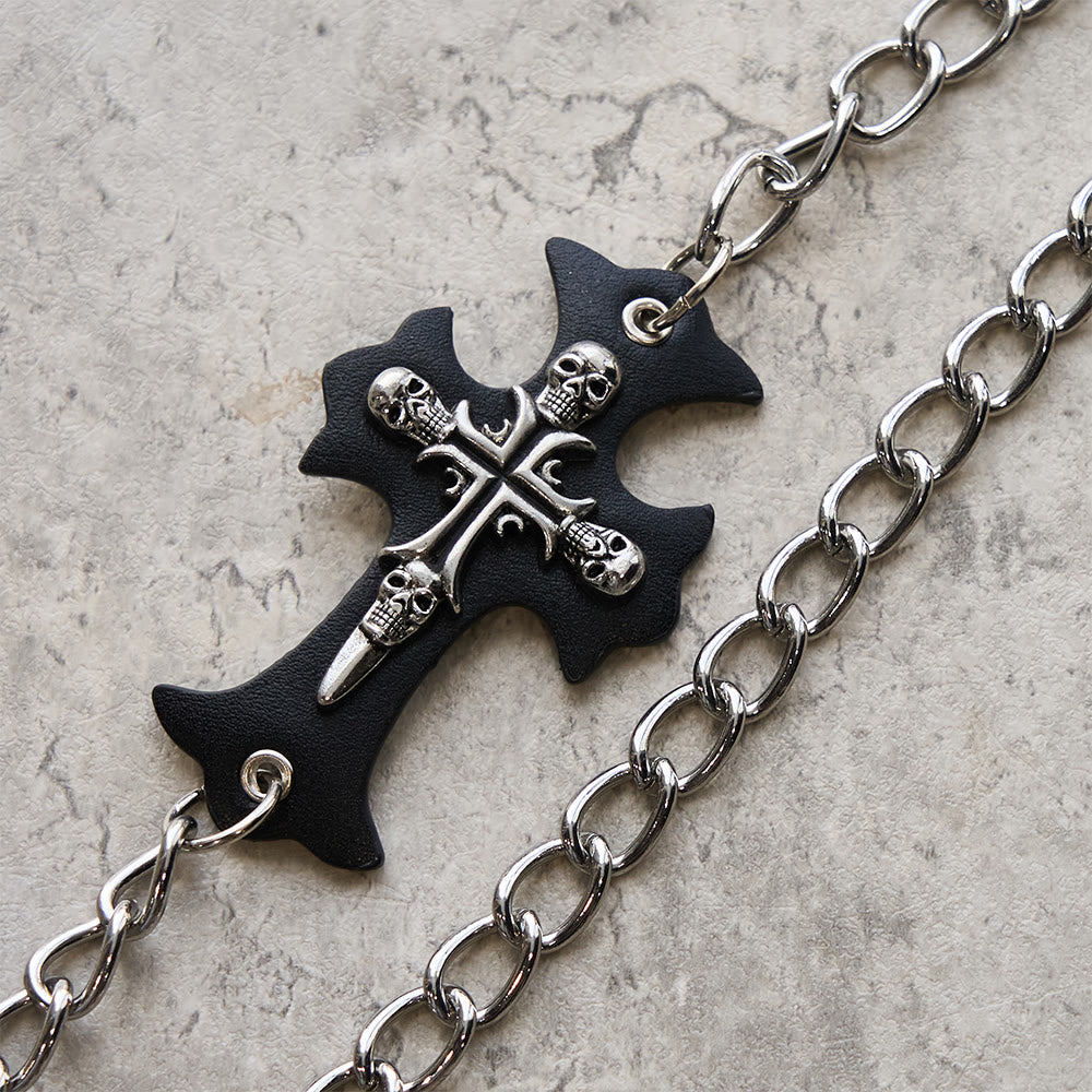 Christianartworkshop Lange/Kurze Geldbörse mit Kreuz- und Totenkopfmotiv: Stille Erinnerung an den Glauben - image 13