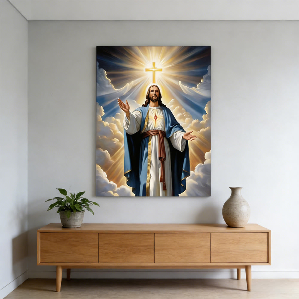 Christianartworkshop Wandbild „Strahlendes Kreuz & Jesus“: Leuchtende Gnade für Ihr Zuhause - image 2