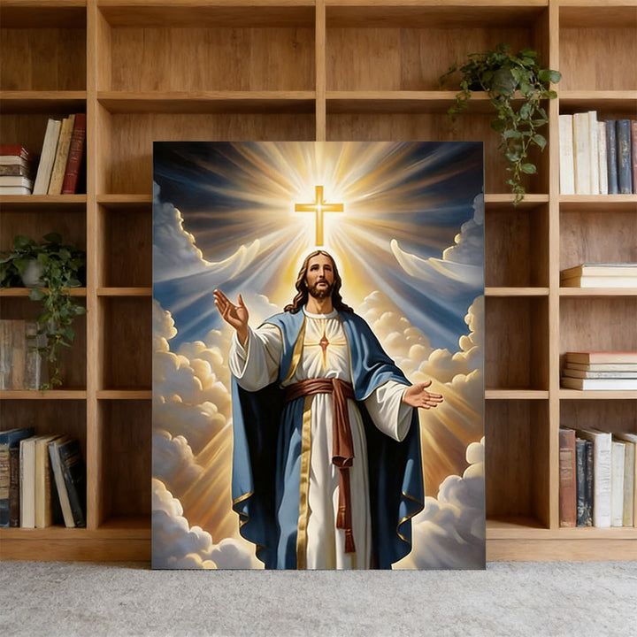 Christianartworkshop Wandbild „Strahlendes Kreuz & Jesus“: Leuchtende Gnade für Ihr Zuhause - image 3