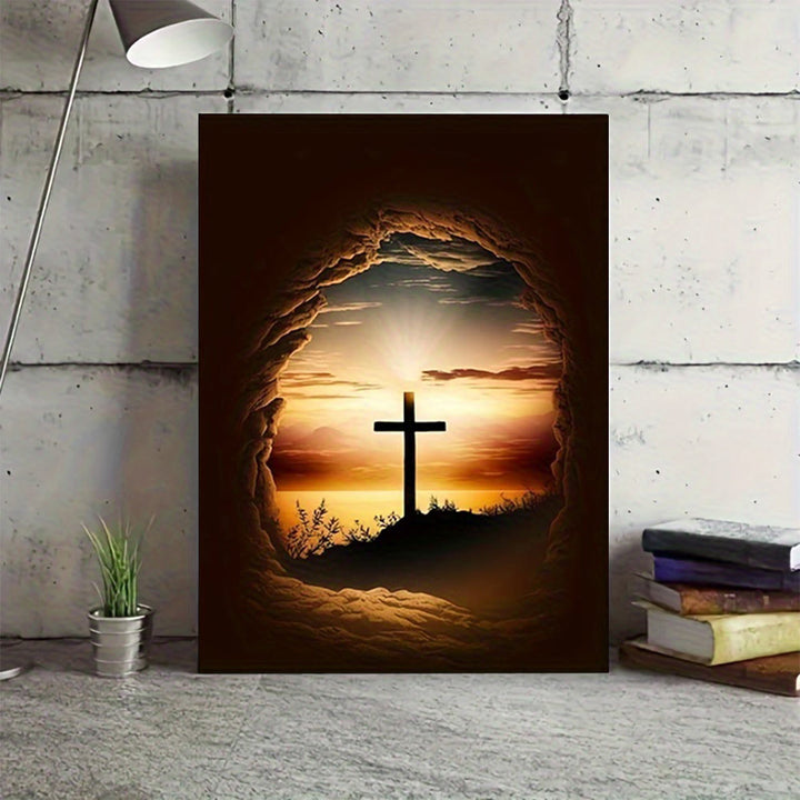 Christianartworkshop Wandbild „Leerer Steinrahmen mit Kreuz“: Hoffnungsvolles Symbol für Ihr Zuhause - image 4