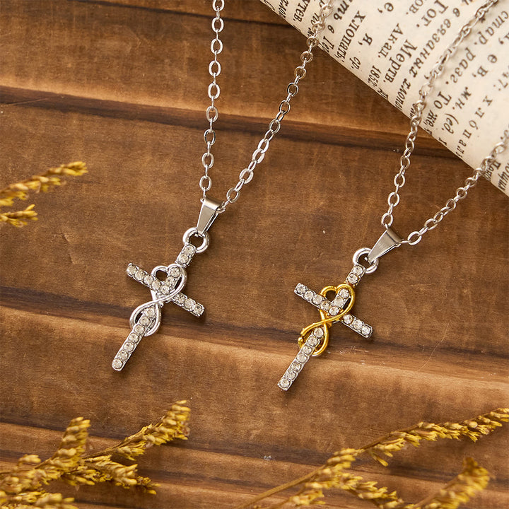 Christianartworkshop Mehrfarbige elegante Infinity Herz-Kreuz-Anhänger-Halskette - image 6