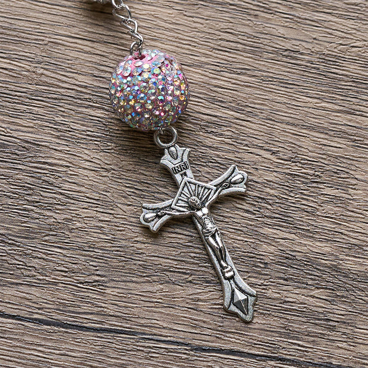 Christianartworkshop Funkelnder Rosenkranz mit Marienmotiv und Kruzifix: Stille Erinnerung an Gnade und Andacht - image 7