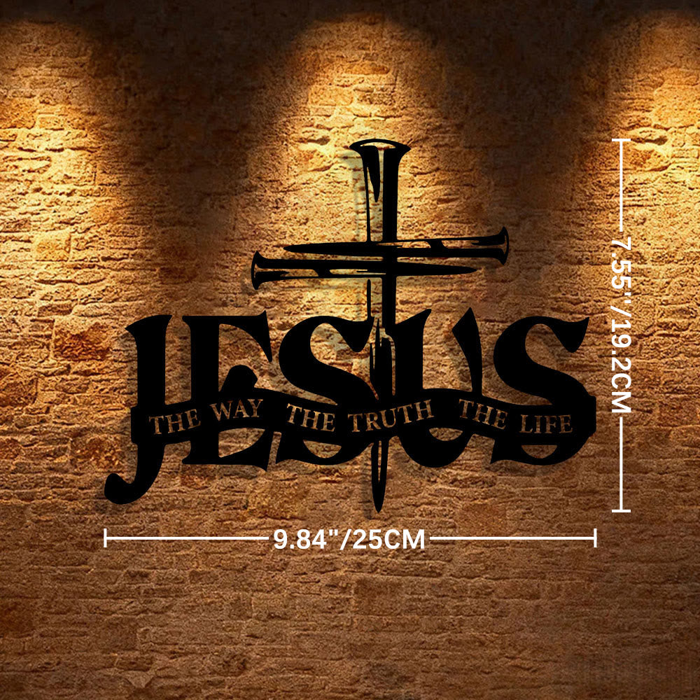 Christianartworkshop Wanddekoration aus Metall: Jesus und Kreuz – Wohnaccessoires - 25 x 19,2 x 0,1 cm - Schwarz - image 1