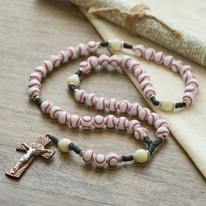 Christianartworkshop Rosenkranz mit Baseballmotiv und Kruzifix: Glaube und Leidenschaft für Sportbegeisterte - image 3