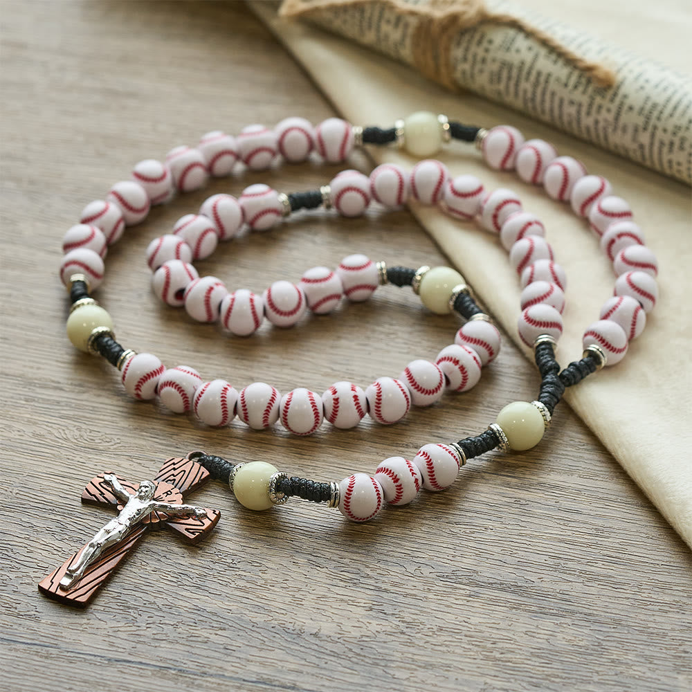 Christianartworkshop Rosenkranz mit Baseballmotiv und Kruzifix: Glaube und Leidenschaft für Sportbegeisterte - image 4