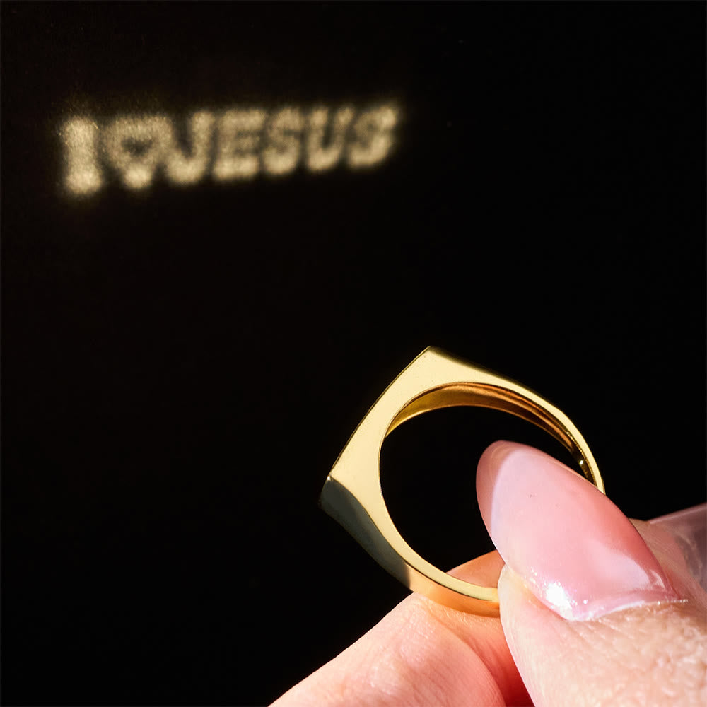 Christianartworkshop „Ich liebe Jesus“ – Lichtskulptur-Ring: Strahlende Liebe für jeden Tag - Ich liebe Jesus (Geeignet für US-Größen 8,5-10) - image 0