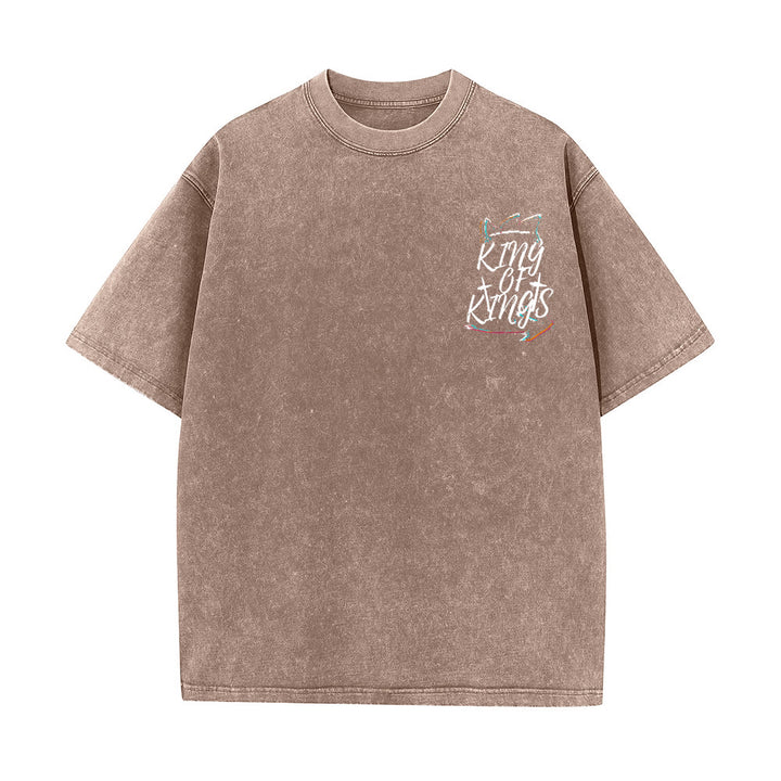 Christianartworkshop King Of Kings Unisex Washed T-Shirt - image 11