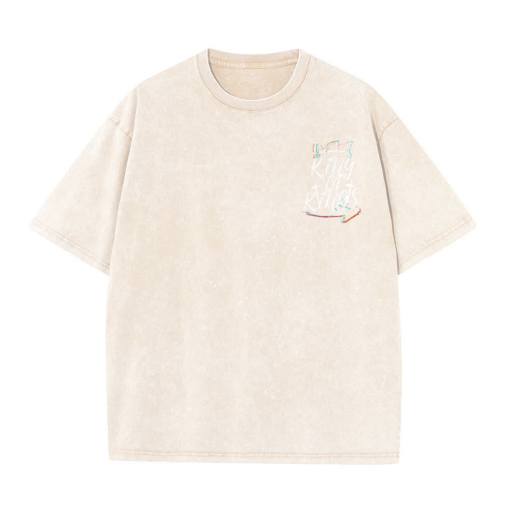 Christianartworkshop King Of Kings Unisex Washed T-Shirt - image 3