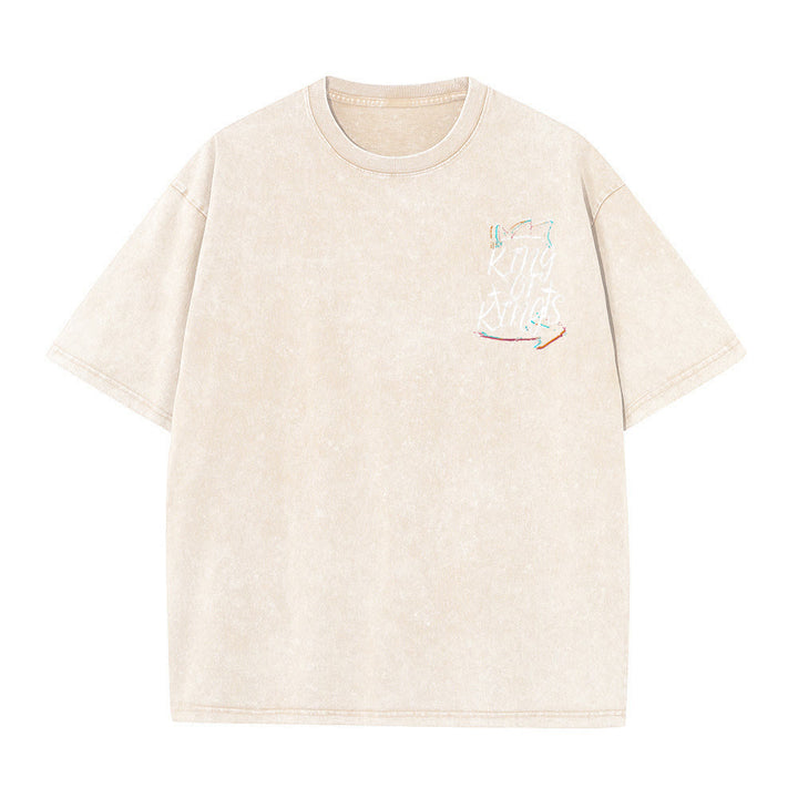 Christianartworkshop King Of Kings Unisex Washed T-Shirt - image 3