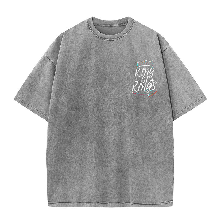 Christianartworkshop King Of Kings Unisex Washed T-Shirt - image 15