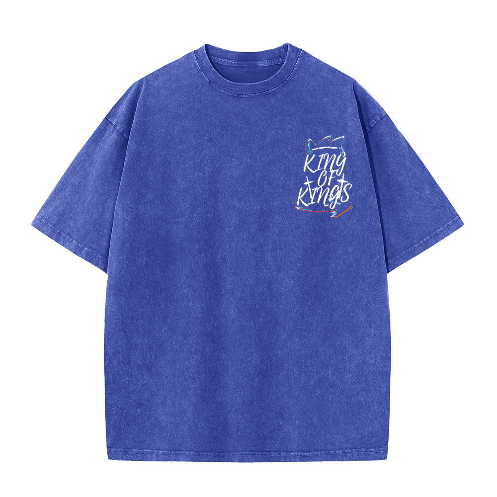 Christianartworkshop King Of Kings Unisex Washed T-Shirt - image 5