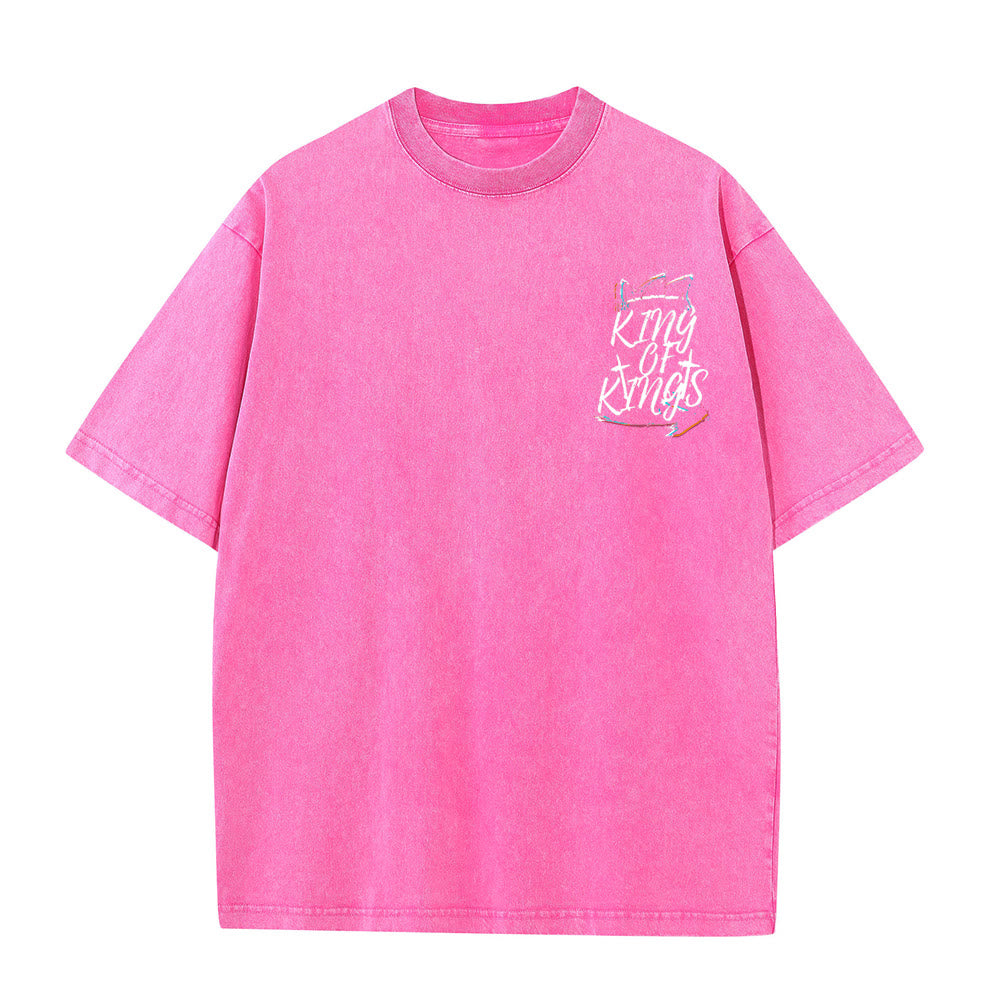 Christianartworkshop King Of Kings Unisex Washed T-Shirt - image 7