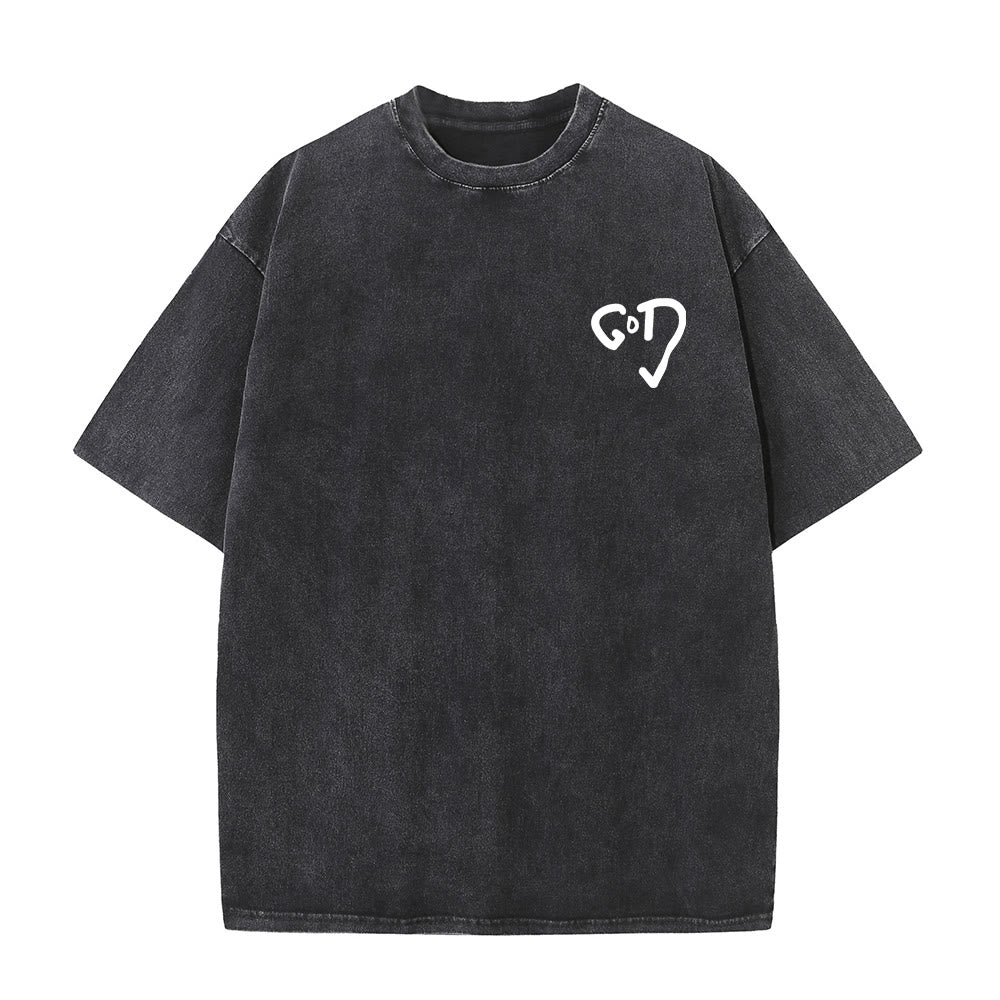 Christianartworkshop Gott Herz Unisex gewaschenes T-Shirt - image 5