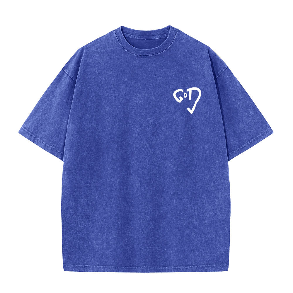 Christianartworkshop Gott Herz Unisex gewaschenes T-Shirt - image 7