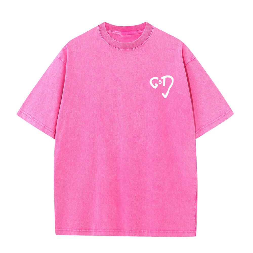 Christianartworkshop Gott Herz Unisex gewaschenes T-Shirt - image 9