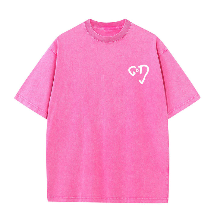 Christianartworkshop Gott Herz Unisex gewaschenes T-Shirt - image 9