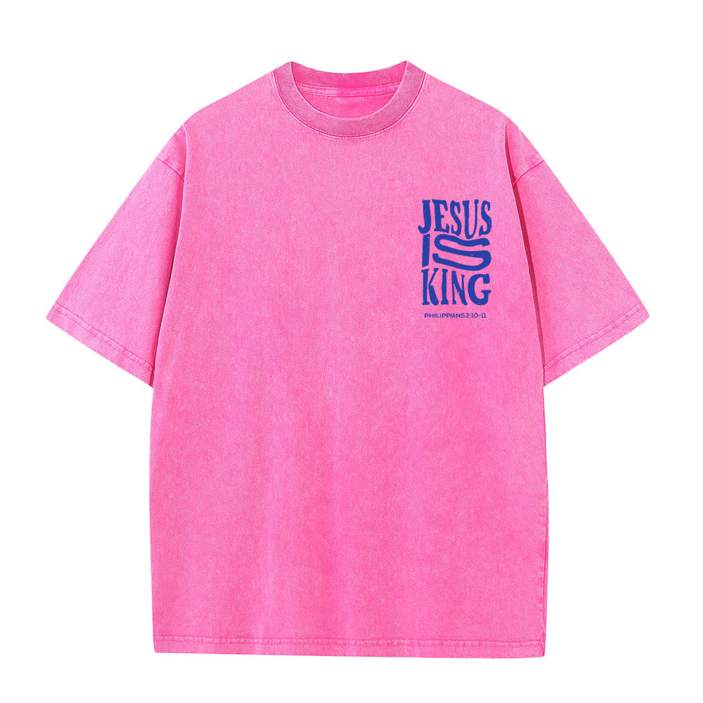 Christianartworkshop Jesus Is King Grafik Unisex Washed T-Shirt - image 11