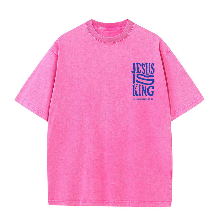 Christianartworkshop Jesus Is King Grafik Unisex Washed T-Shirt - image 11