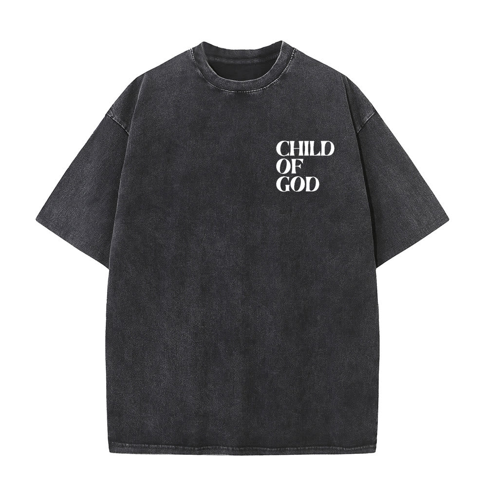 Christianartworkshop Kind Gottes Grafik Unisex gewaschenes T-Shirt - image 3