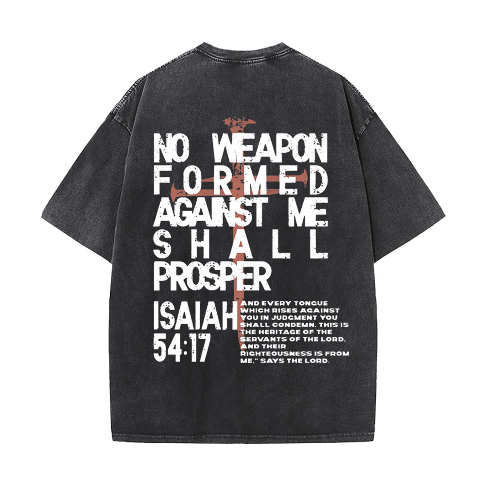 Christianartworkshop „Keine Waffe gegen mich geformt“ – Unisex-T-Shirt mit Aufdruck „Waschung“ - Schwarz - 5XL - image 0