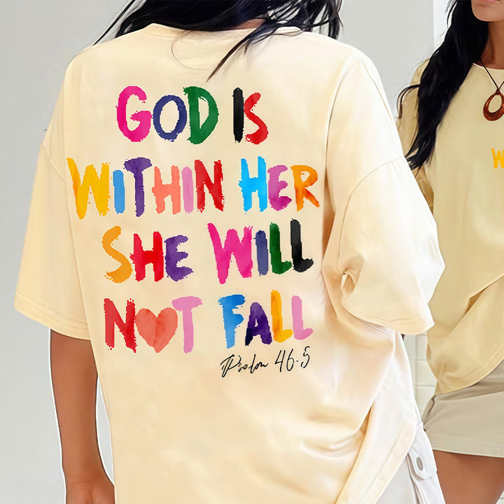 Christianartworkshop Gott ist in ihr, sie wird nicht fallen Unisex-T-Shirt (vorgewaschen) - image 2