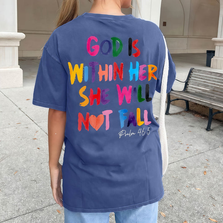 Christianartworkshop Gott ist in ihr, sie wird nicht fallen Unisex-T-Shirt (vorgewaschen) - image 8