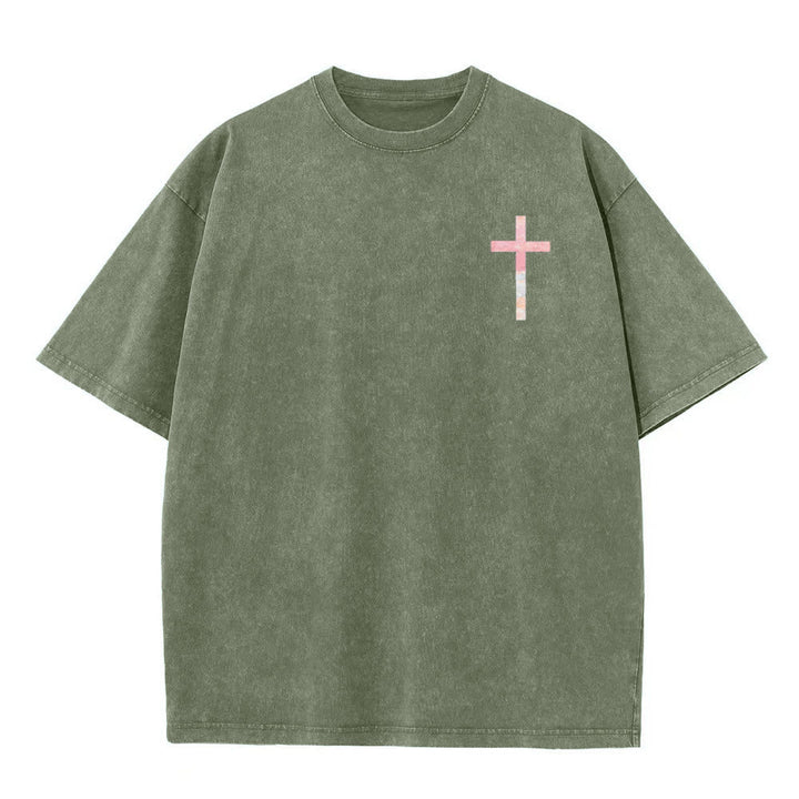 Christianartworkshop „Seine Barmherzigkeit ist neu“ – doppelseitiges, gewaschenes Unisex-T-Shirt - image 11