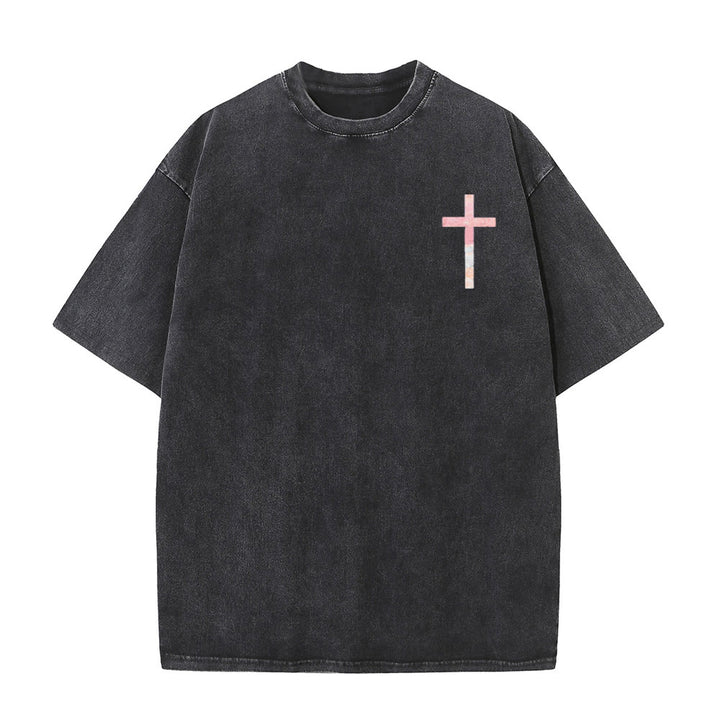 Christianartworkshop „Seine Barmherzigkeit ist neu“ – doppelseitiges, gewaschenes Unisex-T-Shirt - image 1