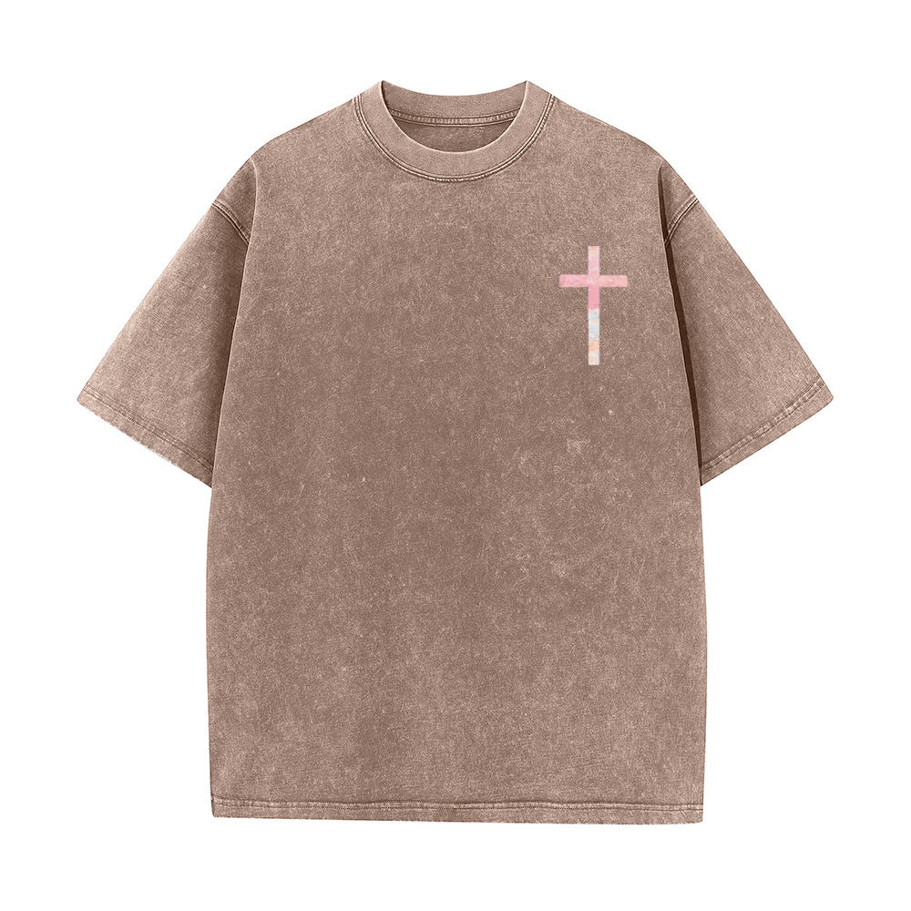 Christianartworkshop „Seine Barmherzigkeit ist neu“ – doppelseitiges, gewaschenes Unisex-T-Shirt - image 9
