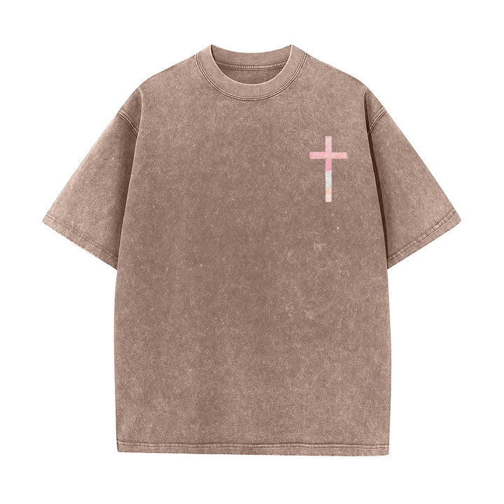 Christianartworkshop „Seine Barmherzigkeit ist neu“ – doppelseitiges, gewaschenes Unisex-T-Shirt - image 9