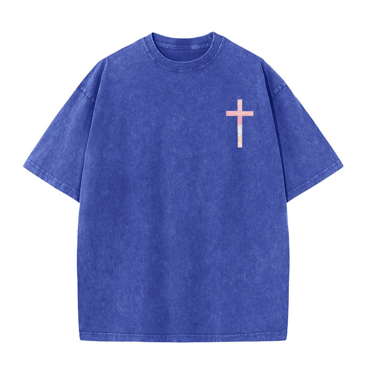 Christianartworkshop „Seine Barmherzigkeit ist neu“ – doppelseitiges, gewaschenes Unisex-T-Shirt - image 5