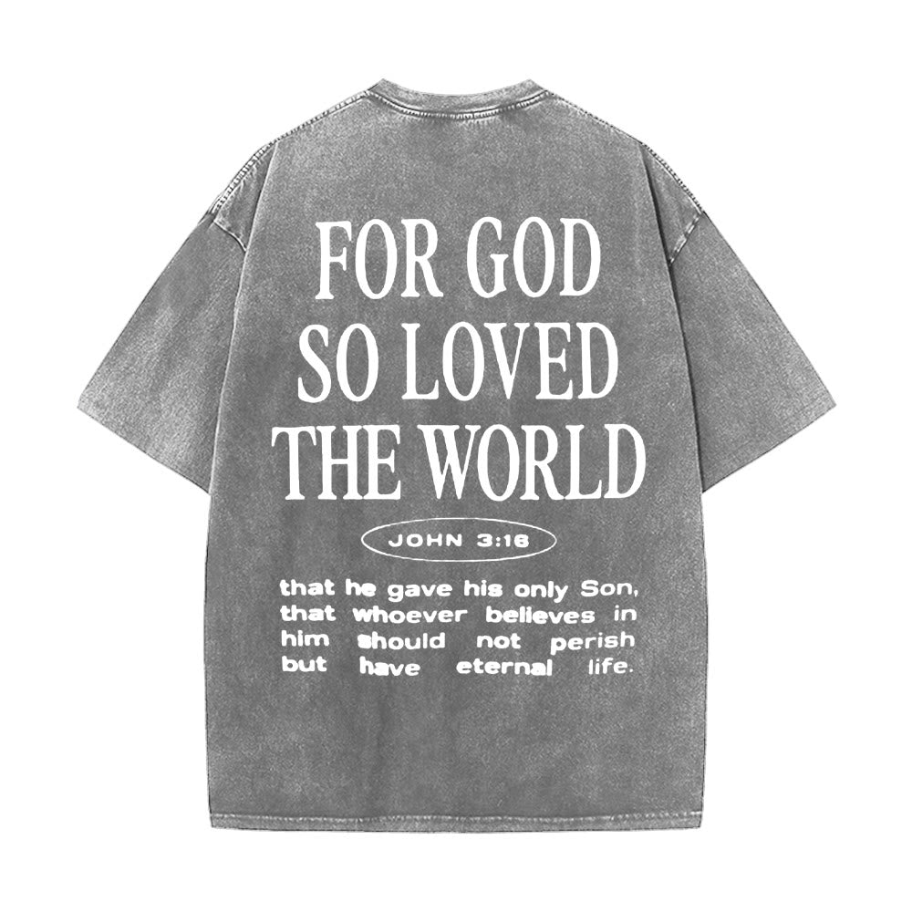 Christianartworkshop „Denn so sehr hat Gott die Welt geliebt“ Unisex-T-Shirt (vorgewaschen) - Grau - 5XL - image 6