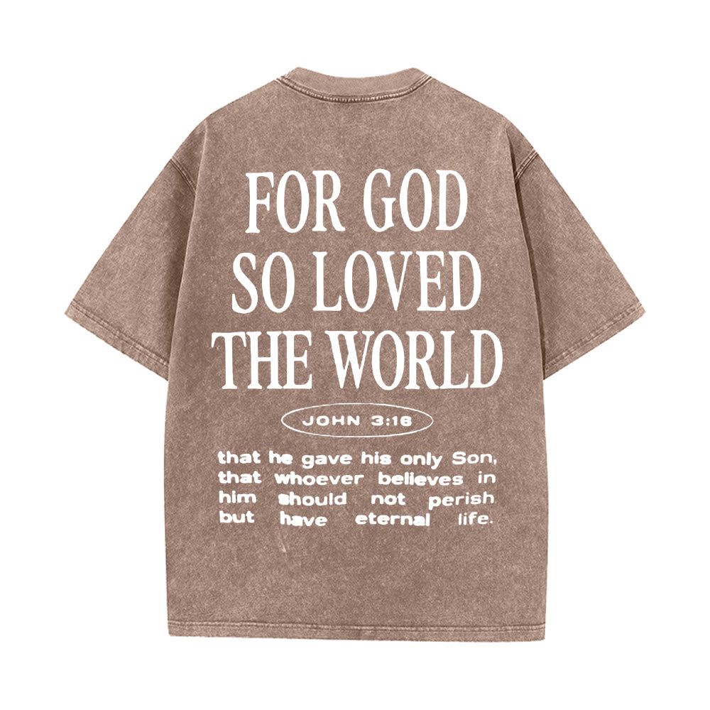 Christianartworkshop „Denn so sehr hat Gott die Welt geliebt“ Unisex-T-Shirt (vorgewaschen) - Kaffee - 5XL - image 10