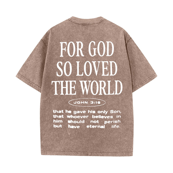 Christianartworkshop „Denn so sehr hat Gott die Welt geliebt“ Unisex-T-Shirt (vorgewaschen) - Kaffee - 5XL - image 10