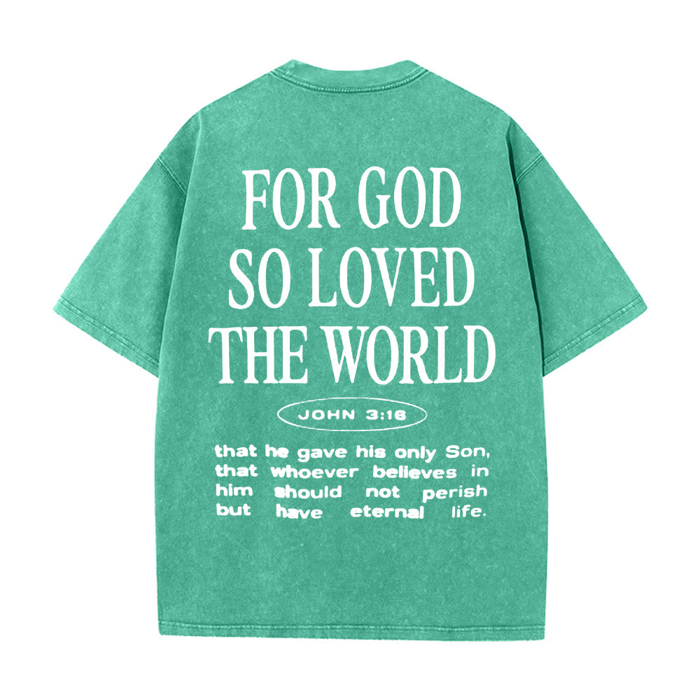 Christianartworkshop „Denn so sehr hat Gott die Welt geliebt“ Unisex-T-Shirt (vorgewaschen) - Grün - 5XL - image 18