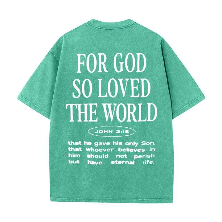 Christianartworkshop „Denn so sehr hat Gott die Welt geliebt“ Unisex-T-Shirt (vorgewaschen) - Grün - 5XL - image 18