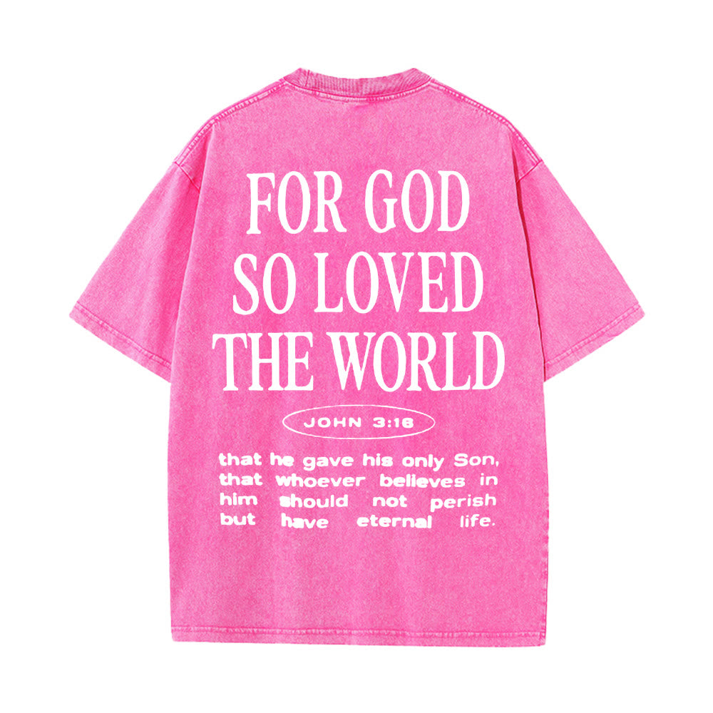 Christianartworkshop „Denn so sehr hat Gott die Welt geliebt“ Unisex-T-Shirt (vorgewaschen) - Rosa - 5XL - image 12