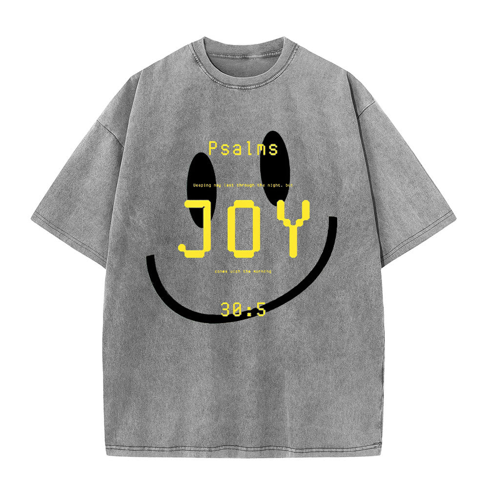Christianartworkshop Freude Psalm 30:5 Unisex-T-Shirt (vorgewaschen) - Grau - 5XL - image 4