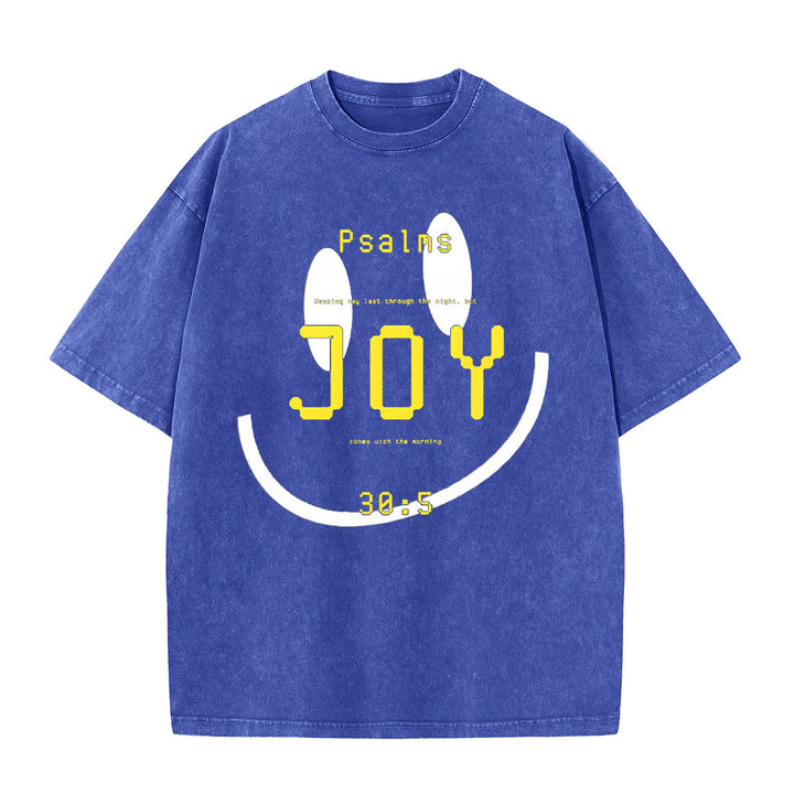 Christianartworkshop Freude Psalm 30:5 Unisex-T-Shirt (vorgewaschen) - Blau - 5XL - image 3
