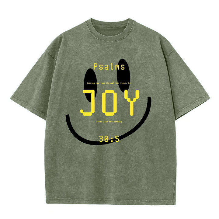 Christianartworkshop Freude Psalm 30:5 Unisex-T-Shirt (vorgewaschen) - Armeegrün - 5XL - image 5