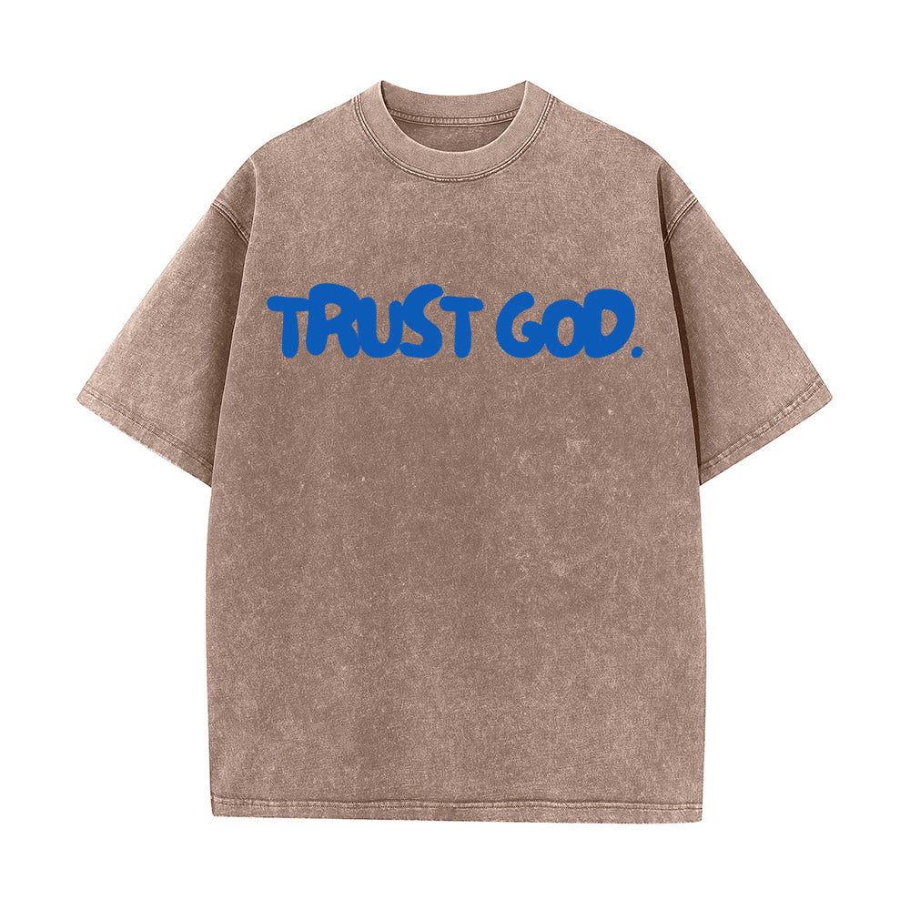 Christianartworkshop „Vertraue auf Gott“ Unisex-T-Shirt (vorgewaschen) - Kaffee - 5XL - image 10