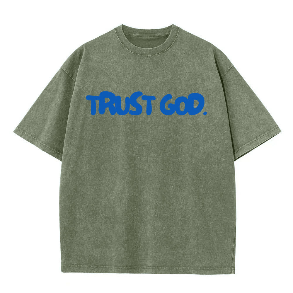 Christianartworkshop „Vertraue auf Gott“ Unisex-T-Shirt (vorgewaschen) - Armeegrün - 5XL - image 6