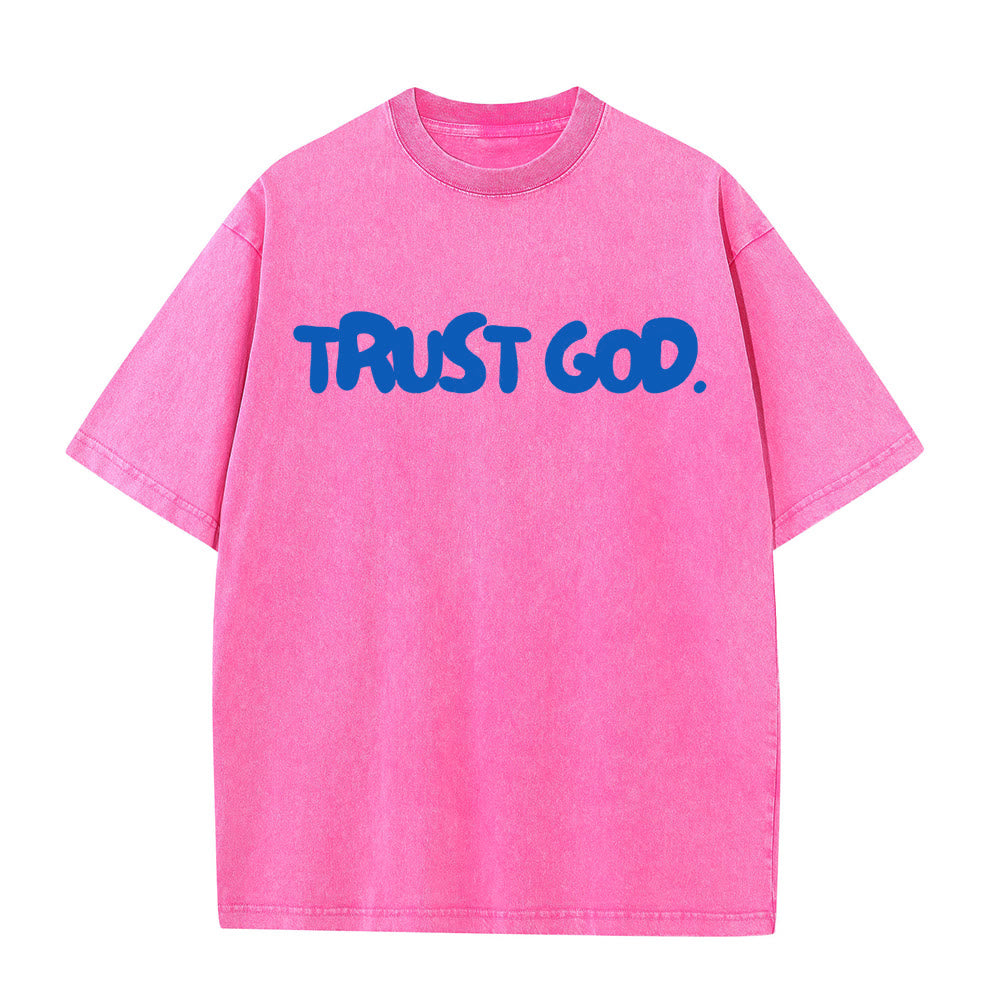 Christianartworkshop „Vertraue auf Gott“ Unisex-T-Shirt (vorgewaschen) - Rosa - 5XL - image 7