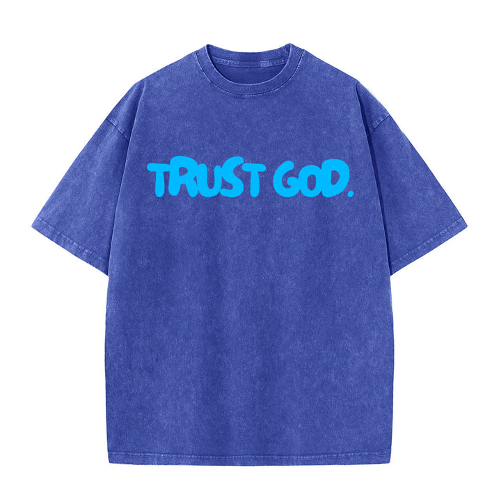 Christianartworkshop „Vertraue auf Gott“ Unisex-T-Shirt (vorgewaschen) - Blau - 5XL - image 9