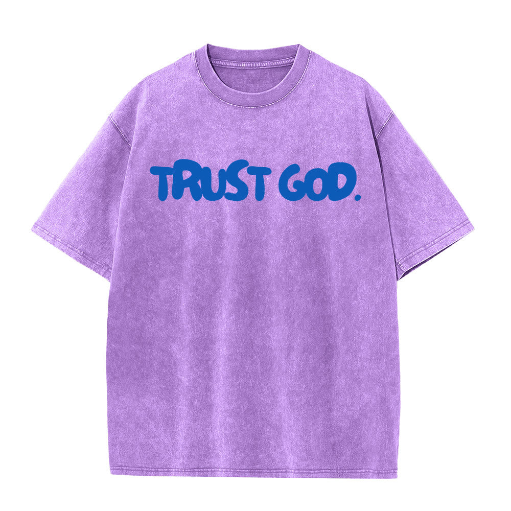 Christianartworkshop „Vertraue auf Gott“ Unisex-T-Shirt (vorgewaschen) - Lila - 5XL - image 8