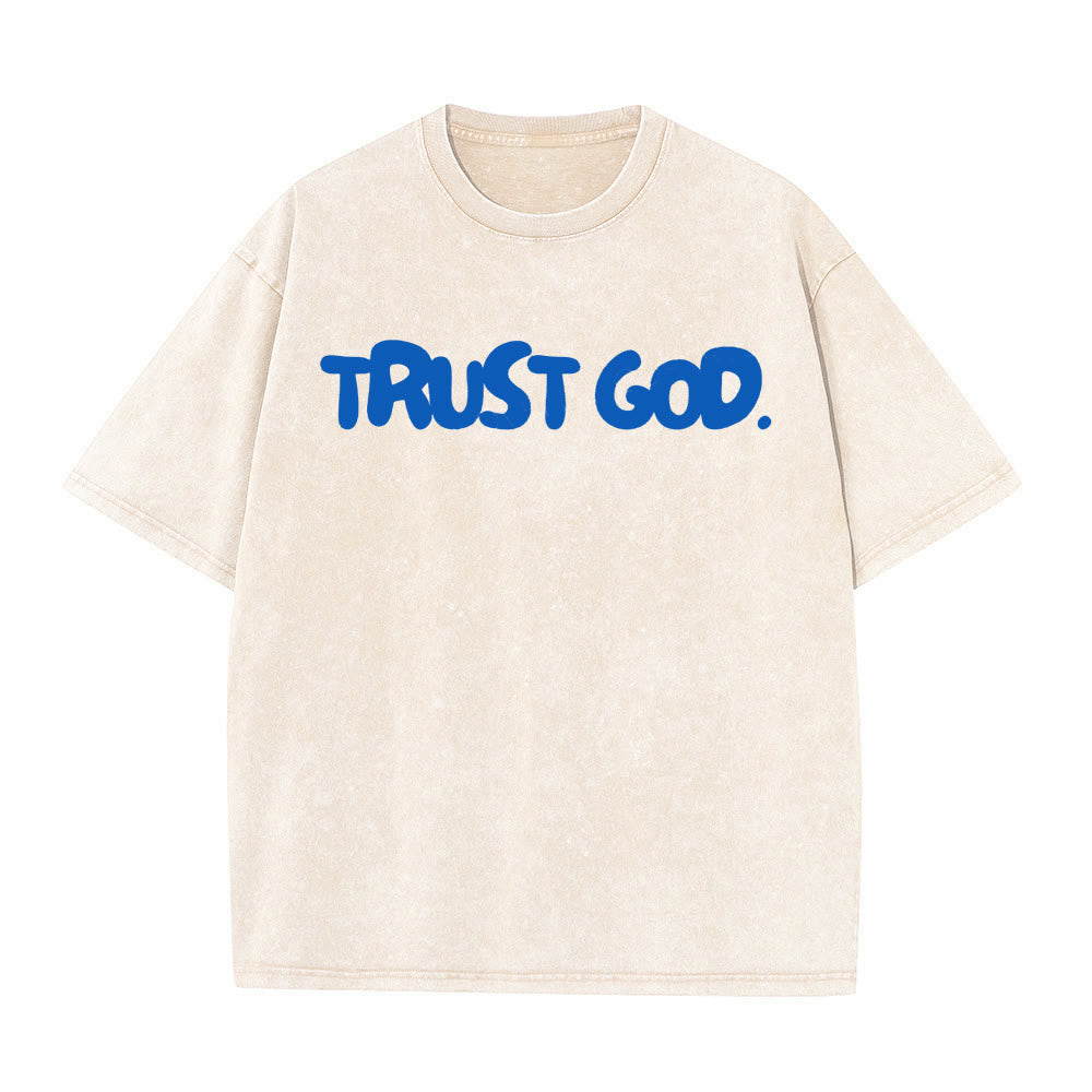 Christianartworkshop „Vertraue auf Gott“ Unisex-T-Shirt (vorgewaschen) - Aprikose - 5XL - image 3