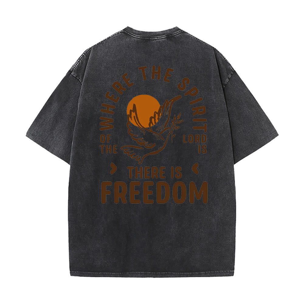 Christianartworkshop „Geist des Herrn und Freiheit“ Unisex-T-Shirt (vorgewaschen) - Schwarz - 5XL - image 16