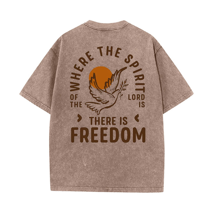 Christianartworkshop „Geist des Herrn und Freiheit“ Unisex-T-Shirt (vorgewaschen) - Kaffee - 5XL - image 14
