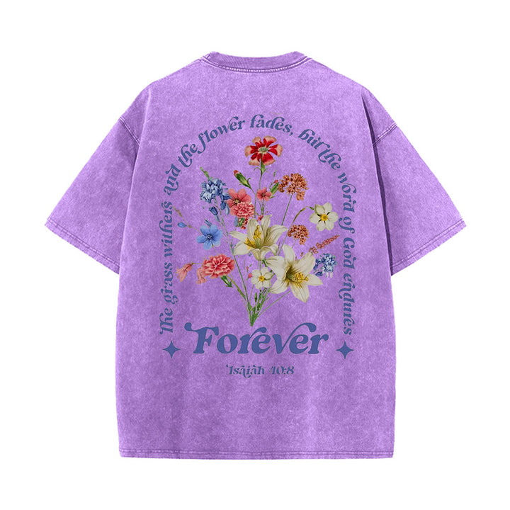 Christianartworkshop Unisex-T-Shirt „Ewiges Wort Gottes“ (vorgewaschen) - Lila - 5XL - image 0